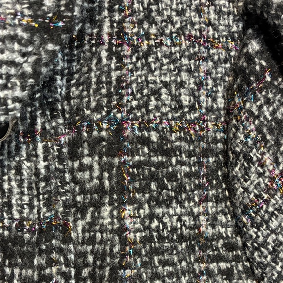 Rothschild Princess Charcoal Plaid Double-Breasted Pea Coat - Picture 4 of 13